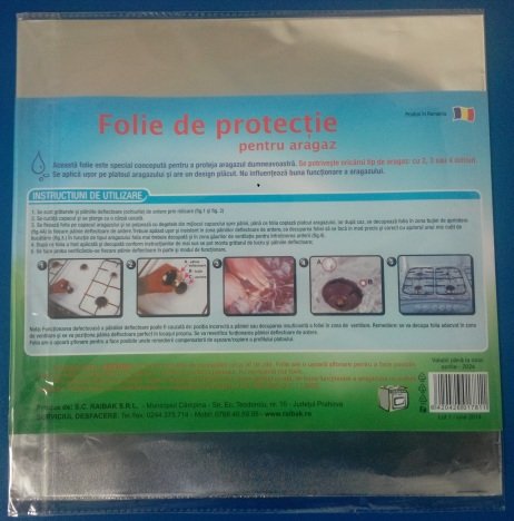 Folie protectoare din aluminiu pentru aragaz