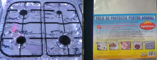 Folie protectoare din aluminiu pentru aragaz